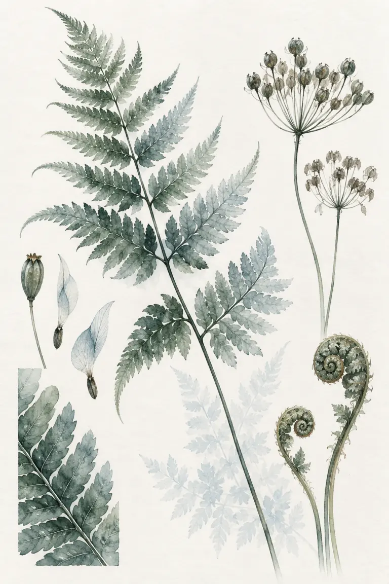 Coordinated soft botanical anchor print