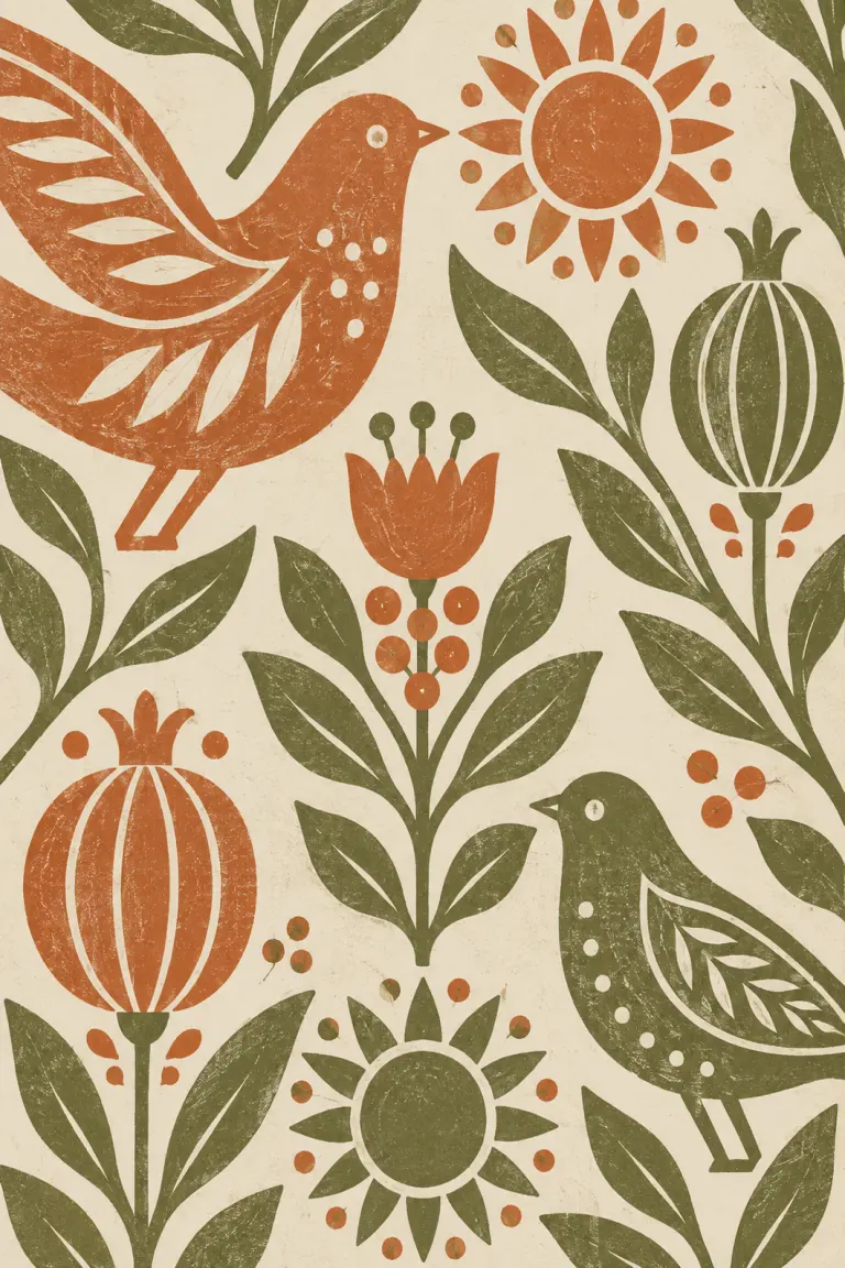 Folk modern supporting artwork