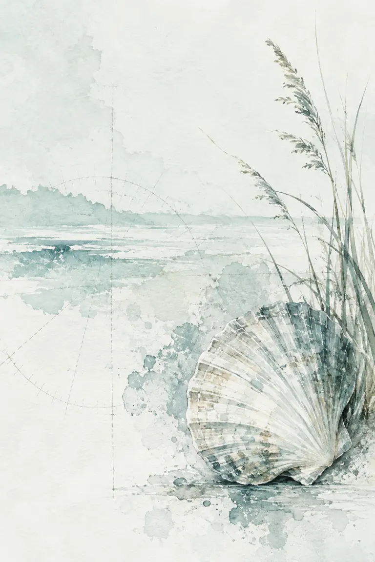 Coastal archive aesthetic artwork