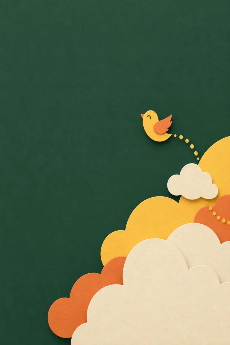 Paper-cut whimsy aesthetic artwork