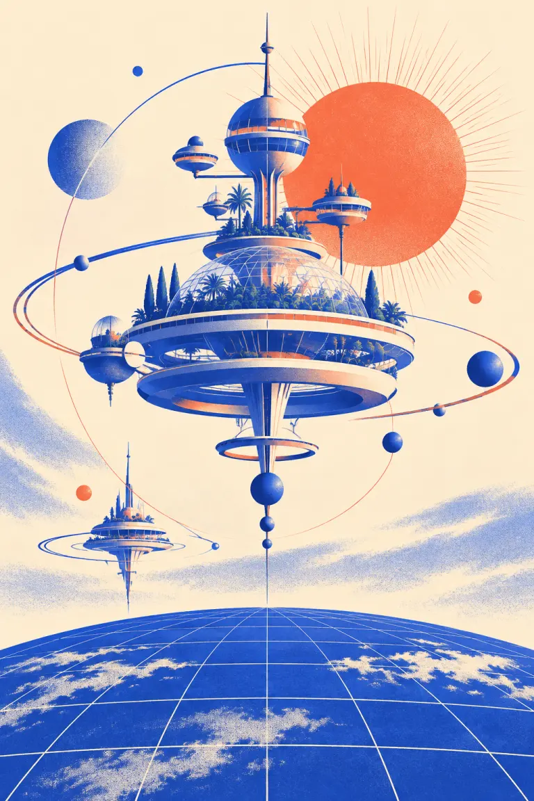 Retro future aesthetic artwork