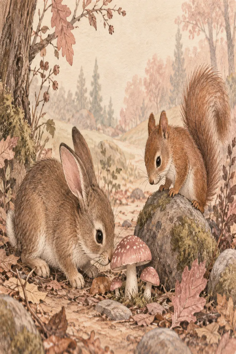 Storybook nature aesthetic artwork