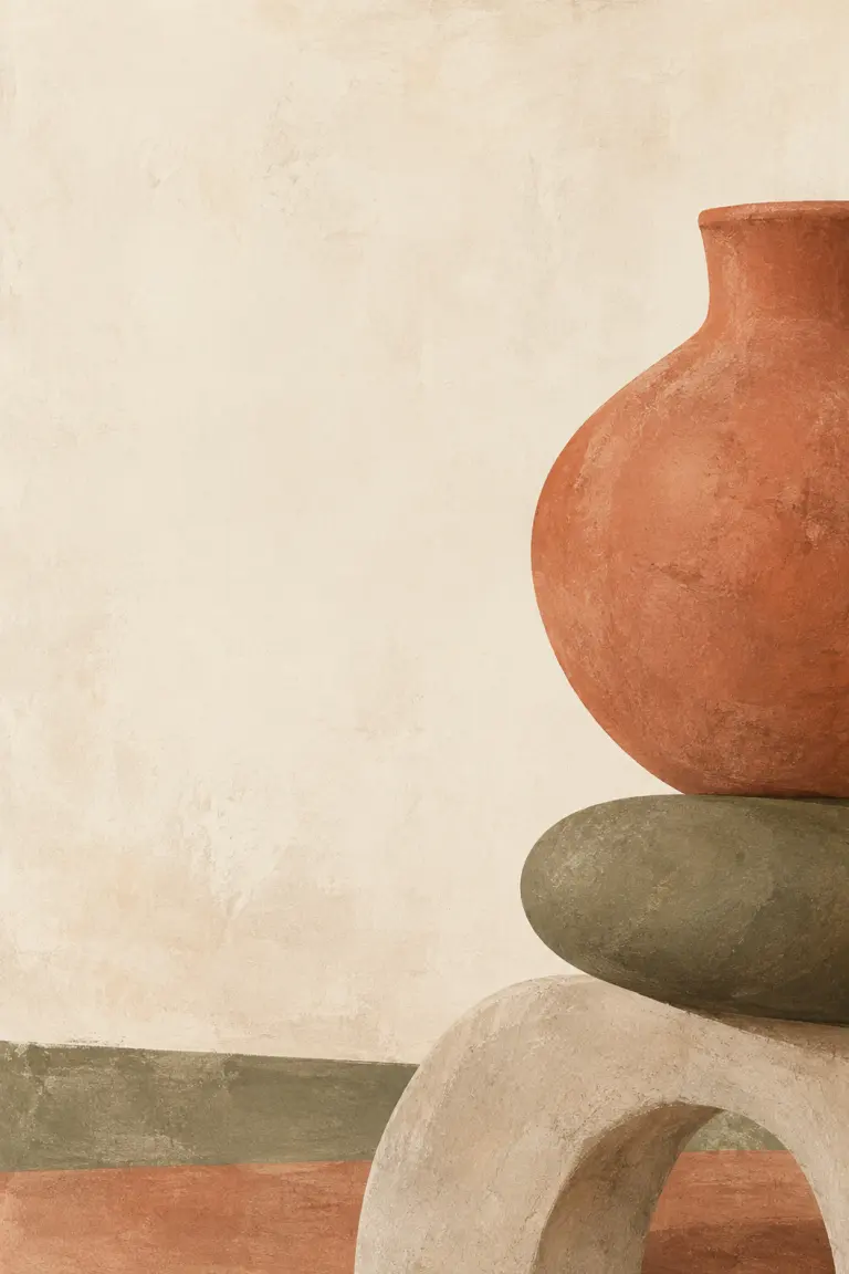 Earthen minimal aesthetic artwork