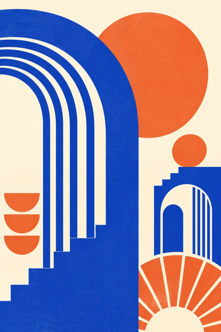 Neo-geometric primary anchor artwork