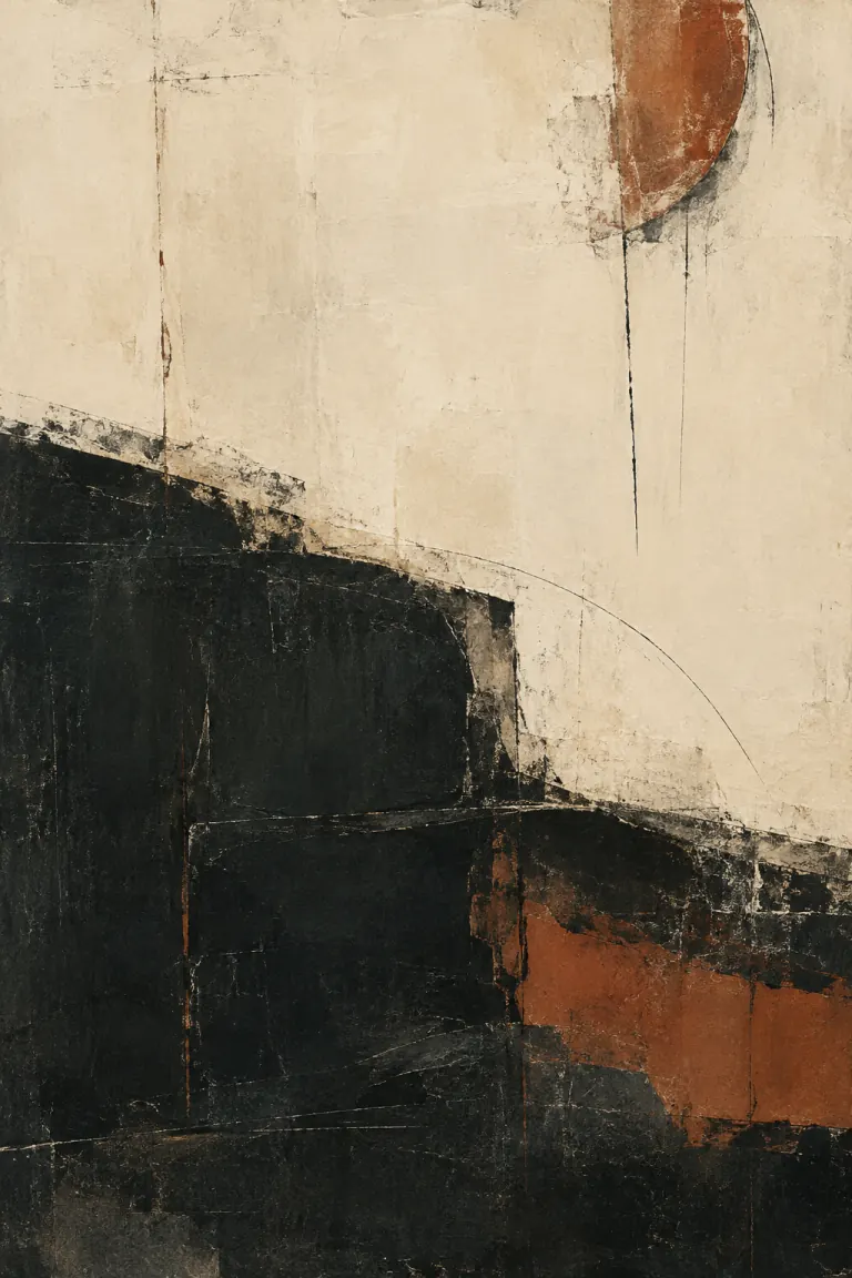 Textural abstract asymmetrical-study artwork