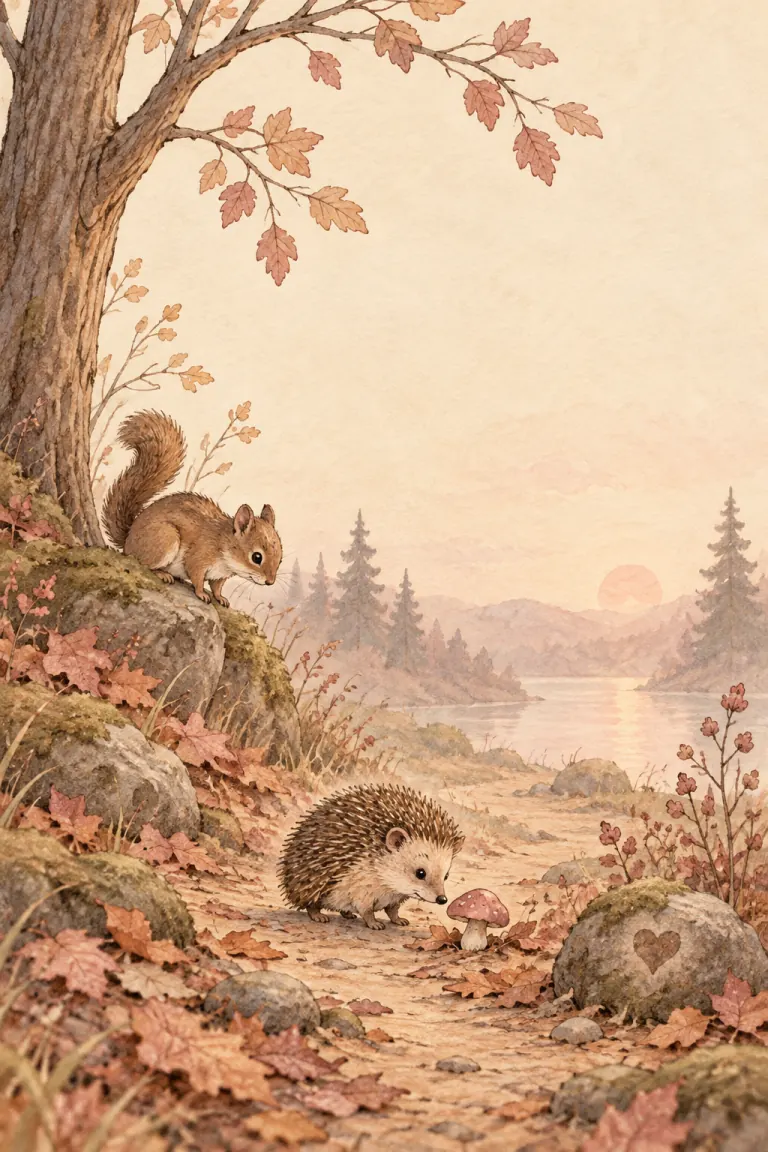 Storybook nature closing-motif artwork