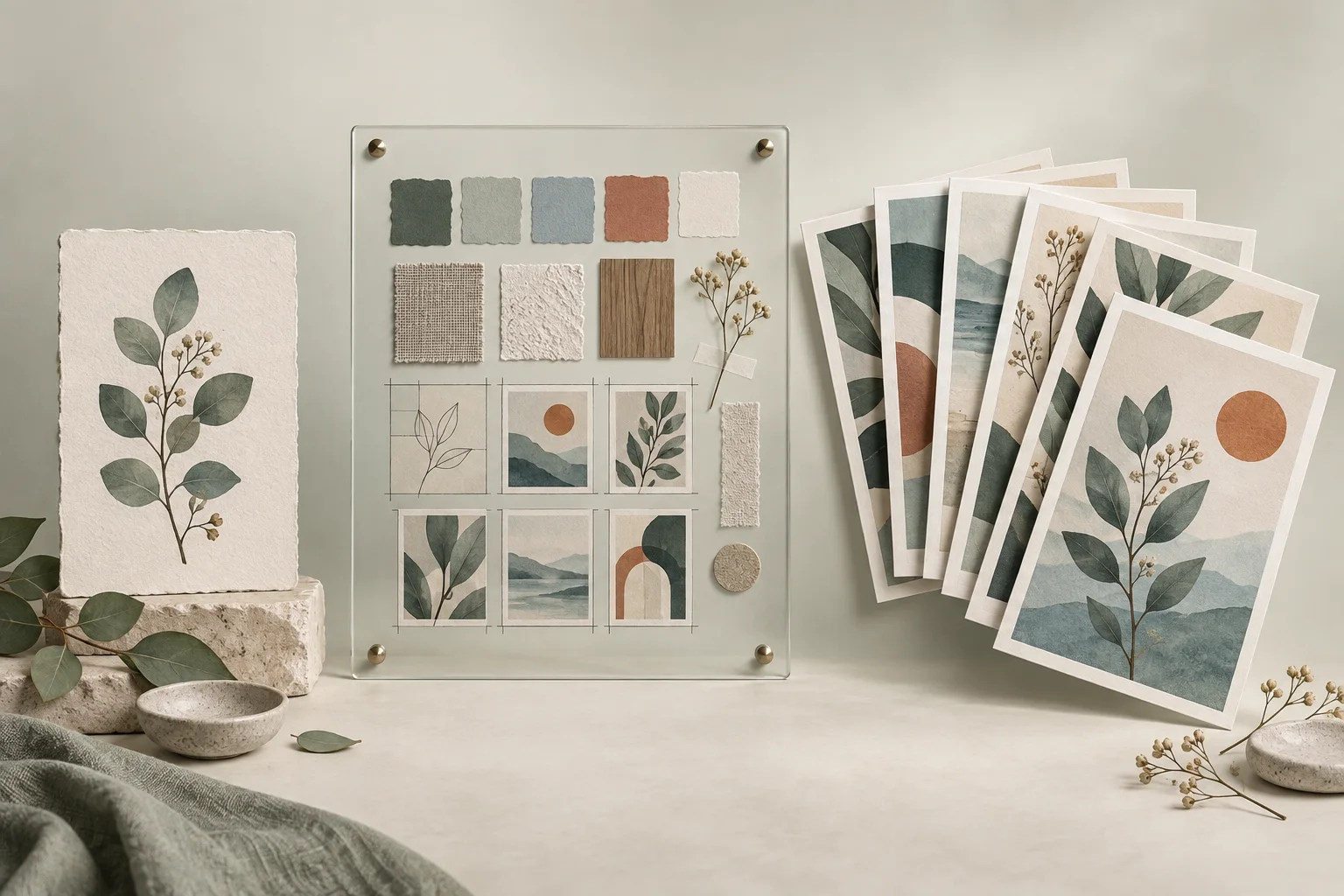 One wall-art concept passing through a planning board into a coordinated print collection